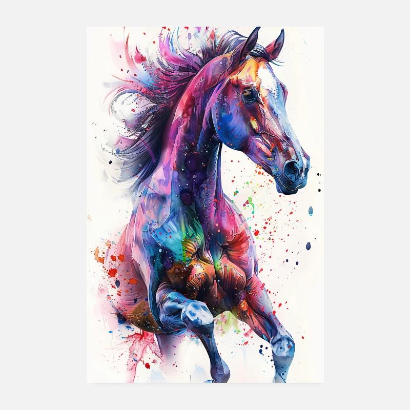 Pferd - Poster 20x30 cm - Weiß