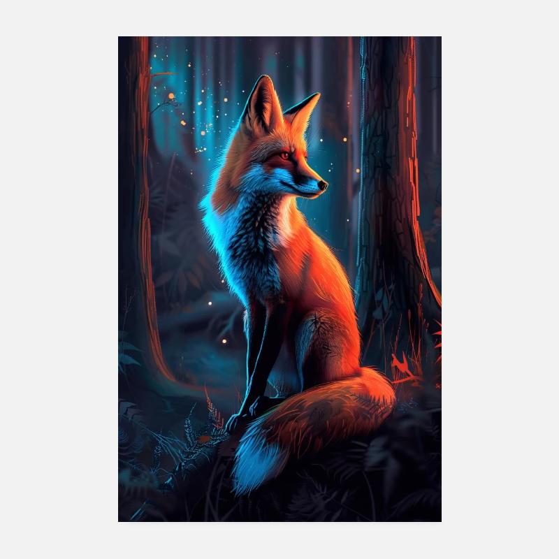 Fuchs - Poster 20x30 cm - Weiß