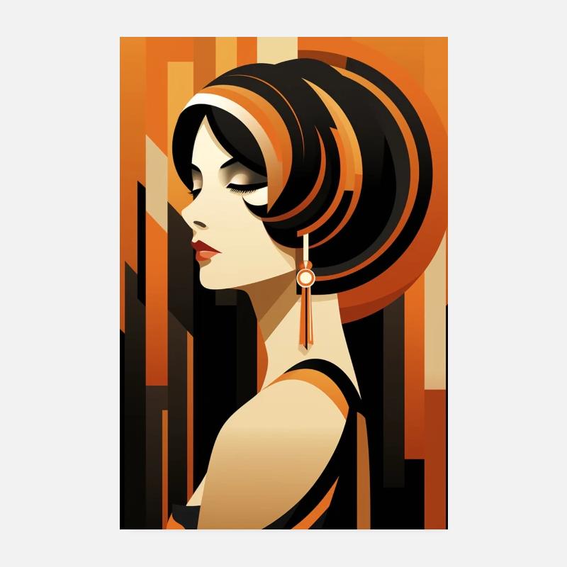 Art-déco-Frau Poster 20x30 cm