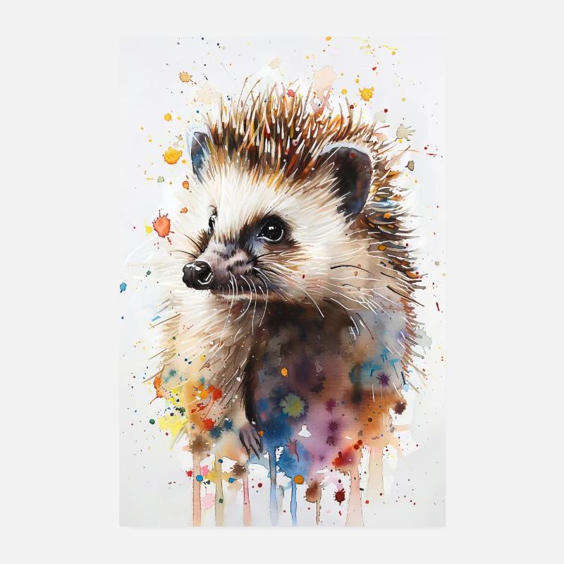 Igel - Poster 20x30 cm - Weiß