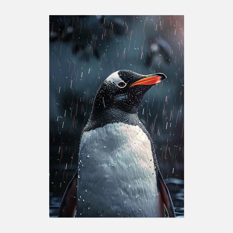 Pinguin - Poster 20x30 cm - Weiß