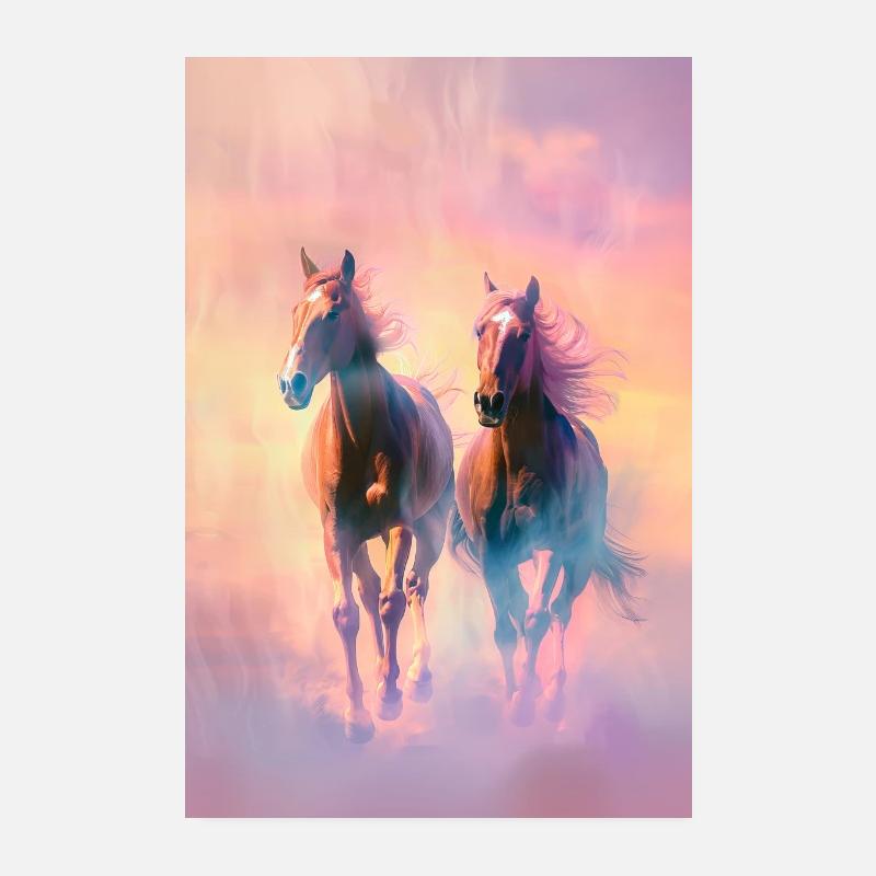 Pferd - Poster 20x30 cm - Weiß