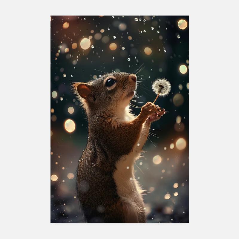 Eichhörnchen - Poster 20x30 cm - Weiß