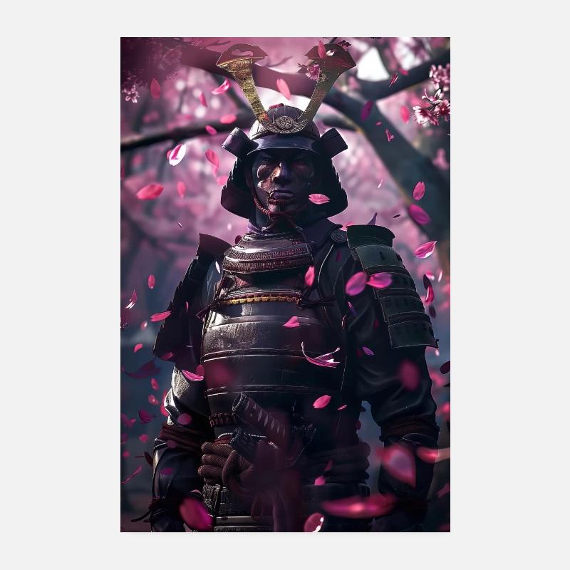 Samurai - Poster 20x30 cm - Weiß