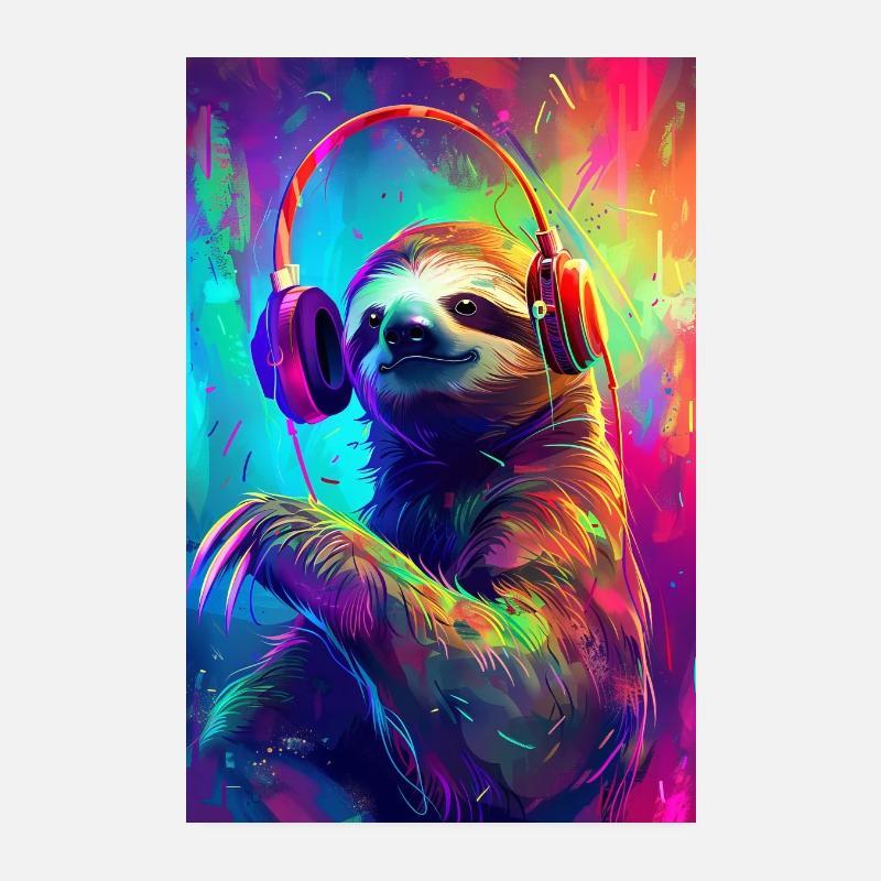 Faultier - Poster 20x30 cm - Weiß