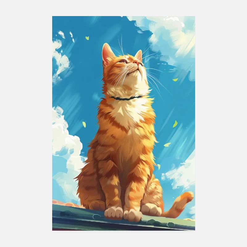 Katze - Poster 20x30 cm - Weiß