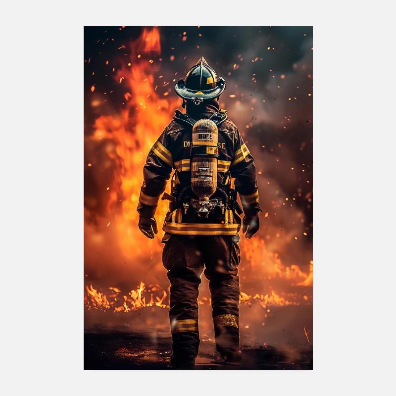 Feuerwehrmann Poster 20x30 cm