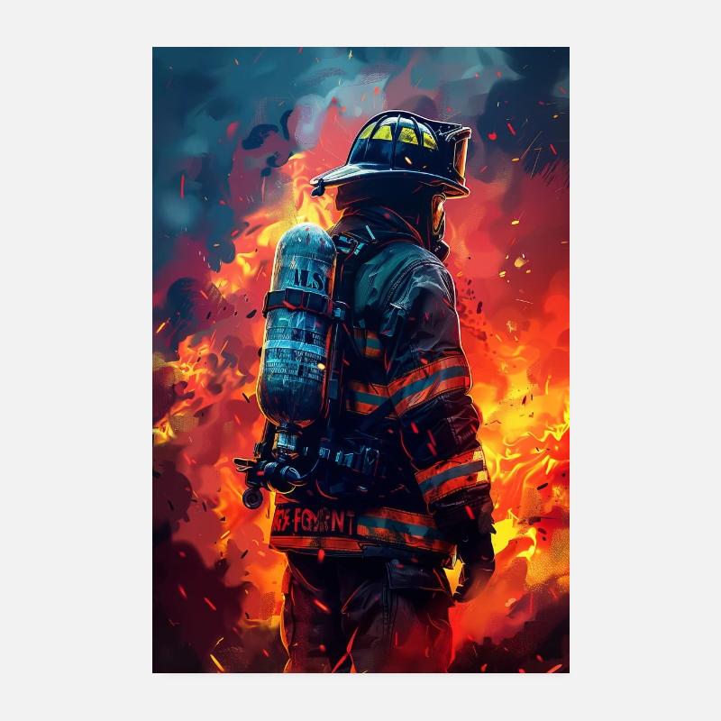 Feuerwehrmann Poster 20x30 cm