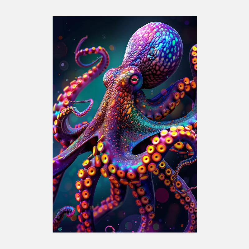 Oktopus Poster 20x30 cm