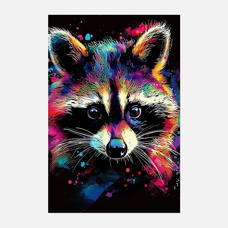 Waschbär Poster 20x30 cm