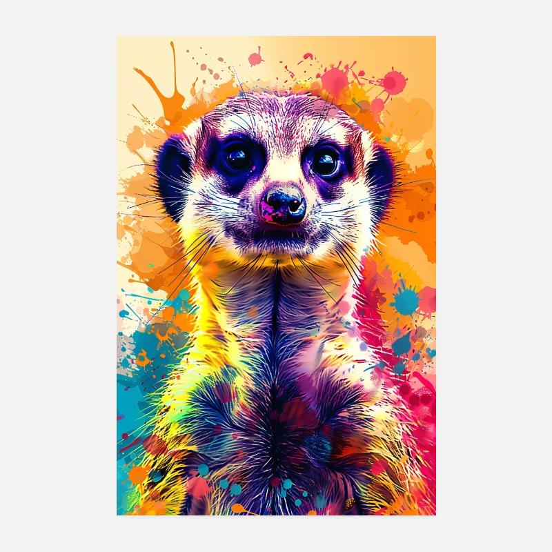 Erdmännchen - Poster 20x30 cm - Weiß