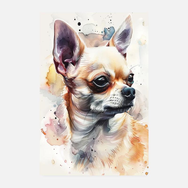 Chihuahua - Poster 20 x 30 cm - blanc