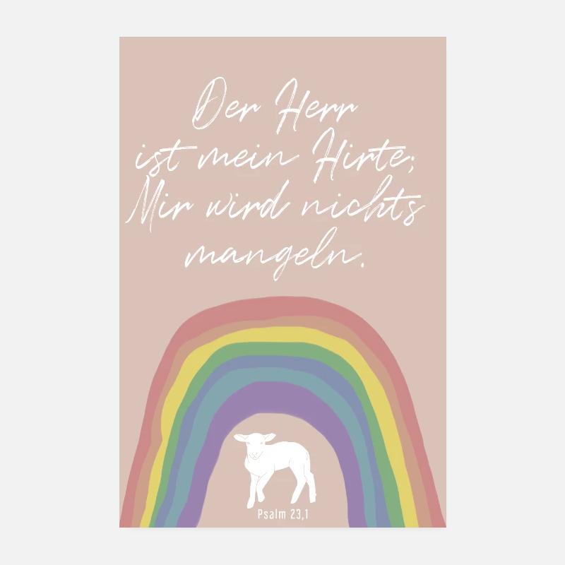 der Herr ist mein Hirte - Poster 20x30 cm - Weiß