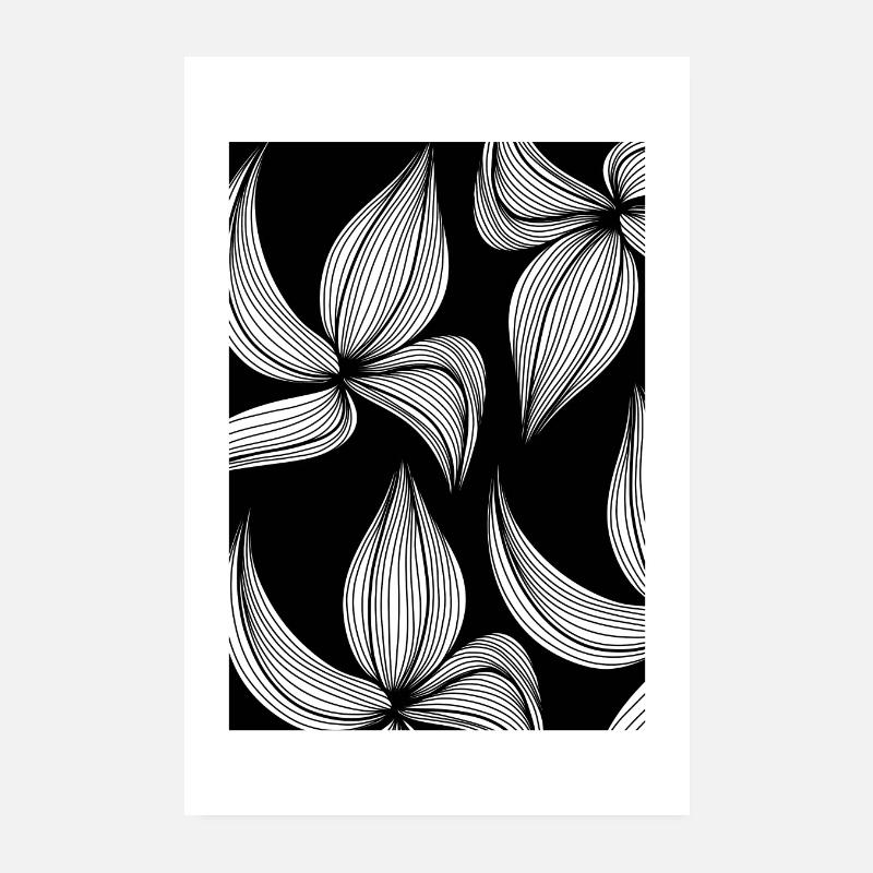 Fleurs de dessin au trait Poster 20 x 30 cm