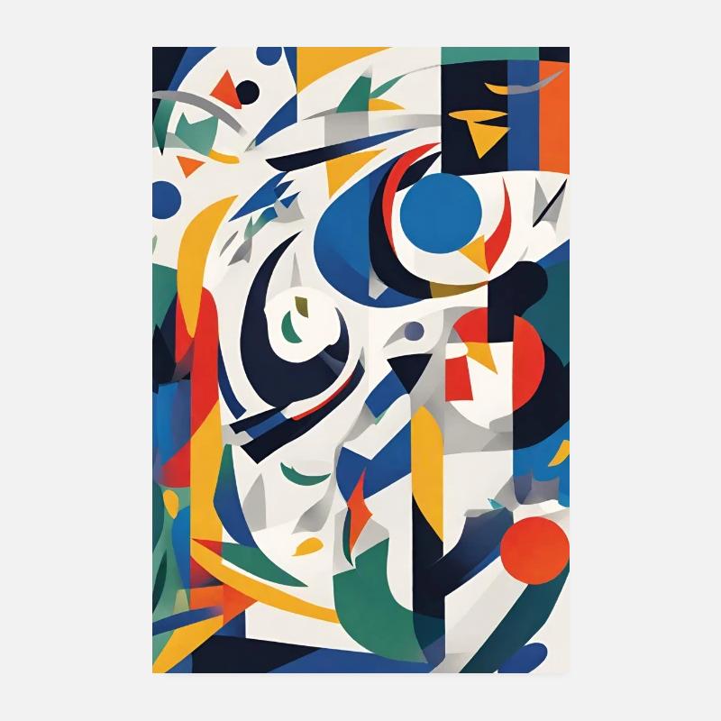 « Affiche abstraite de la symphonie nautique » - Poster 20 x 30 cm - blanc
