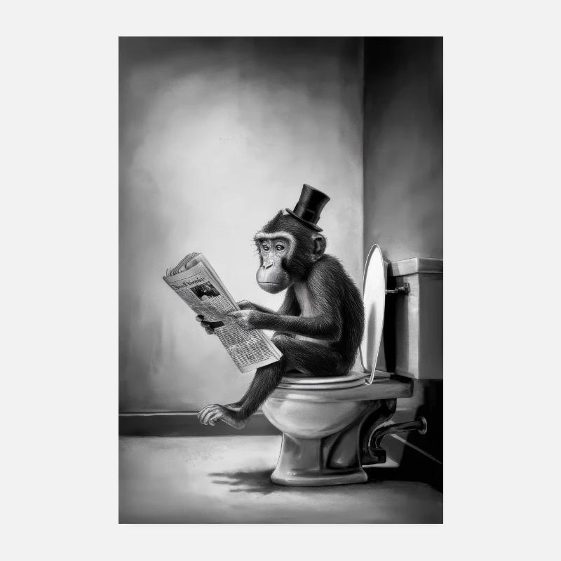 Monkey Monkey Animal Gorilla Chimpanzee Animal Poster 8" x 12" (20x30 cm)