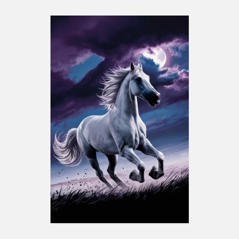 Équitation Équitation Équitation Jumping Moon Poster 20 x 30 cm