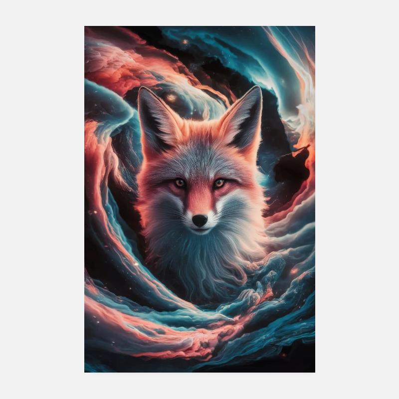Fuchs Füchse Tier Clouds Poster 20x30 cm