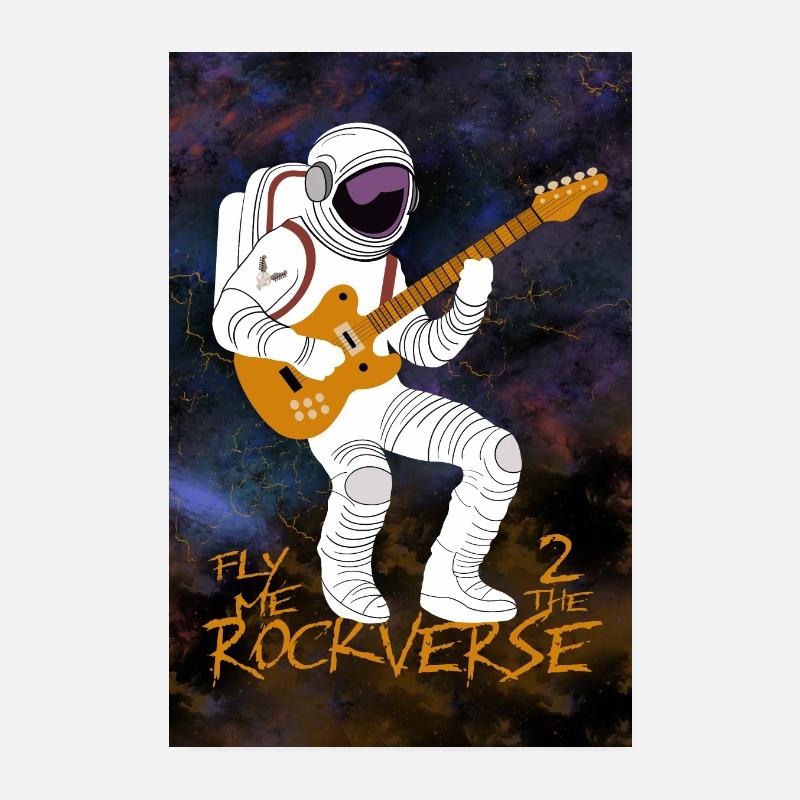 Envolez-moi vers le Rockverse - Poster 20 x 30 cm - blanc