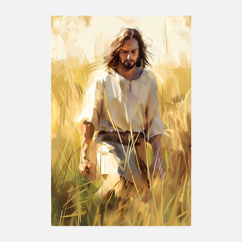 Bild von Jesus Christus - Poster 20x30 cm - Weiß