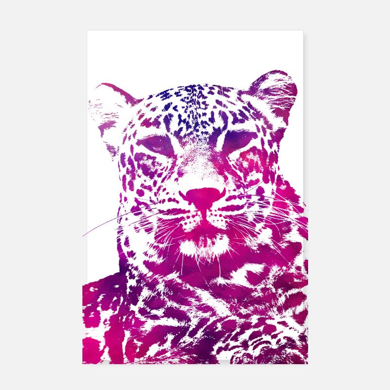 Pink leopard head Poster 8" x 12" (20x30 cm)