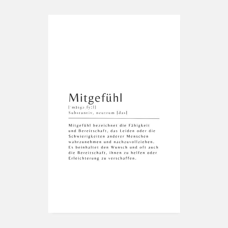 Mitgefühl Definition Poster Bild Poster 20x30 cm
