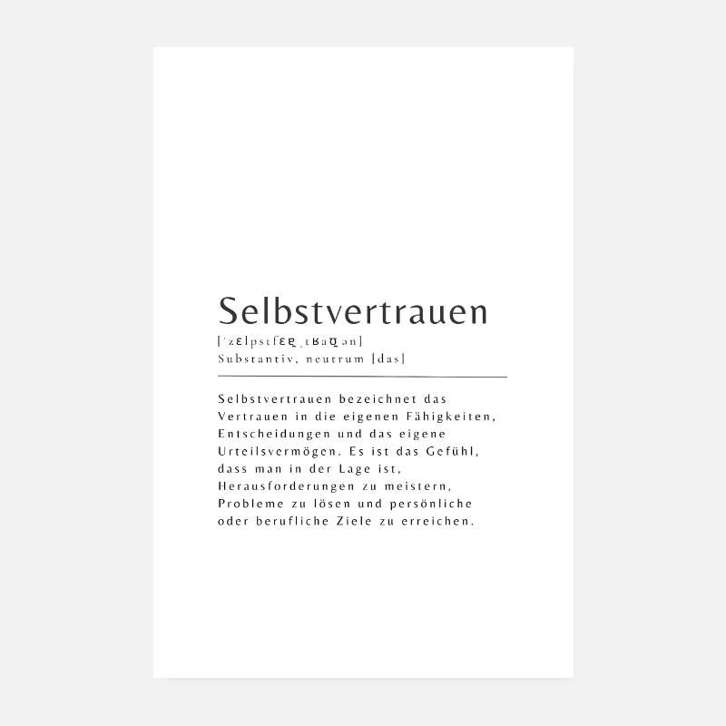 Selbstvertrauen Definition Poster Bild Poster 20x30 cm