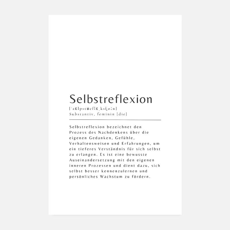 Selbstreflexion Definition Poster Bild - Poster 20x30 cm - Weiß