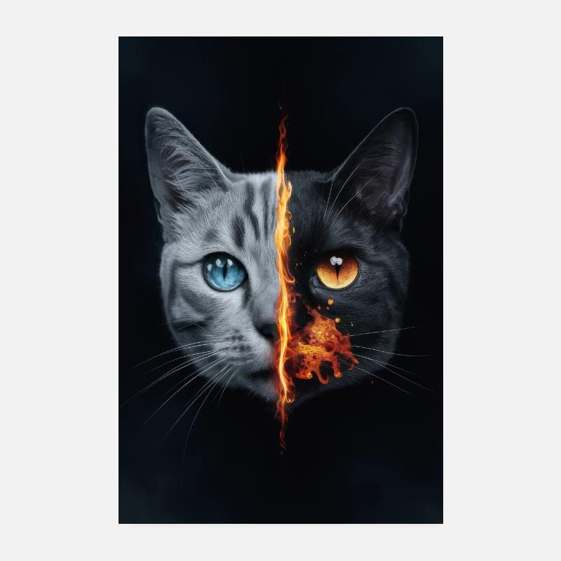 Chat Chats Amoureux Chat Propriétaire Chaton Poster 20 x 30 cm