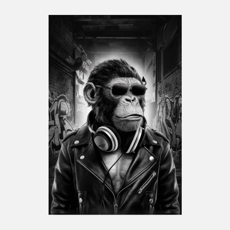 Affe Affen Tier Gorilla Schimpanse Animal Poster 20x30 cm