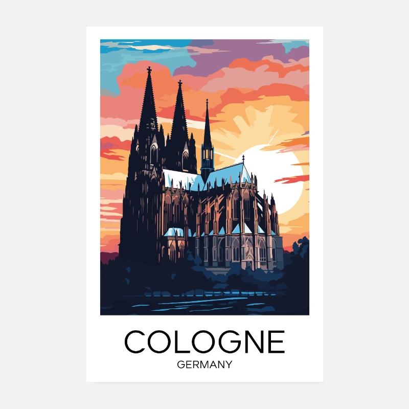 Cologne Poster Cologne Cathedral Germany Wall Art Art Poster 8" x 12" (20x30 cm)
