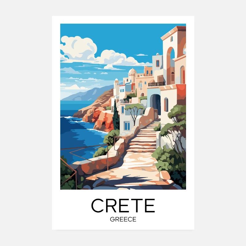 Crète Affiche Plage Grèce Art Mural Art Poster 20 x 30 cm