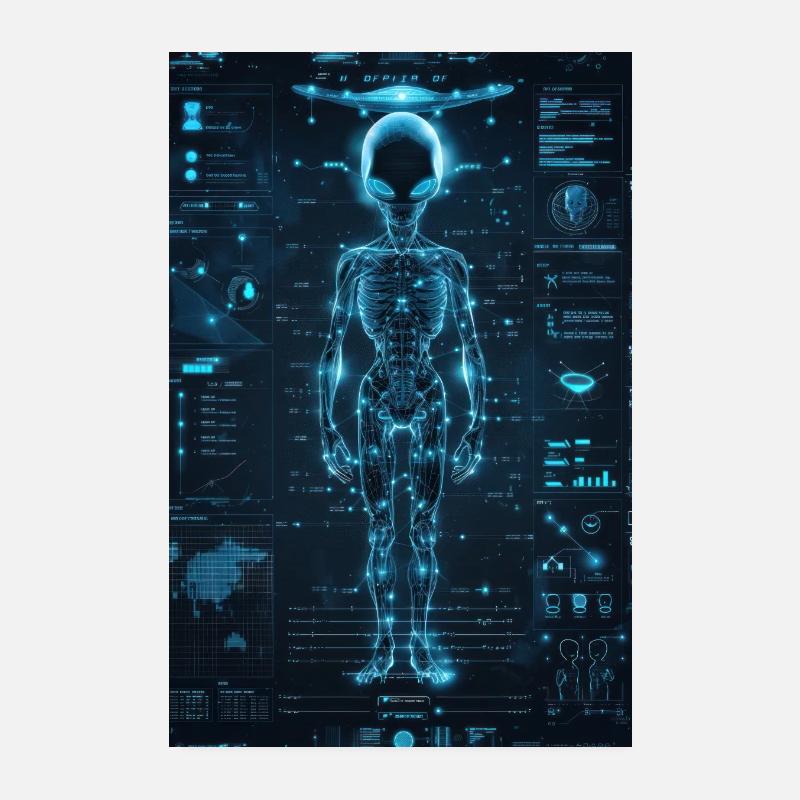 Alien Anatomy Blueprint : Conception de science-fiction de haute technologie Poster 20 x 30 cm