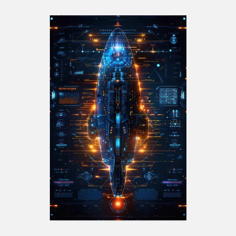 Progetto Astronave Futuristica: Tecnologia Avanzata Poster 20x30 cm