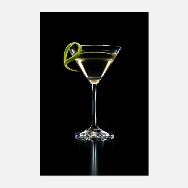 Cocktail cosmopolite chic avec touche de citron vert Poster 20 x 30 cm