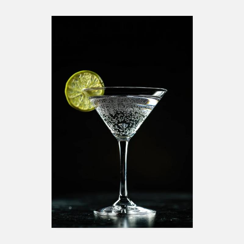 Chic Cosmopolitan Cocktail with Lime Twist Poster 8" x 12" (20x30 cm)
