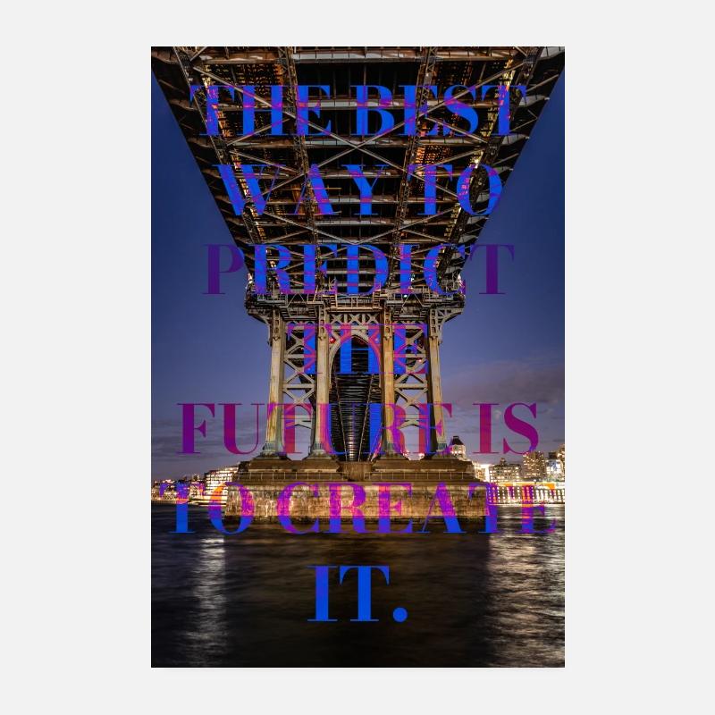 AFFICHE - CREATETHEFUTURE/MANHATTANBRIDGE - Poster 20 x 30 cm - blanc