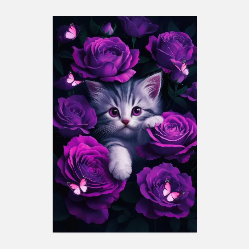 Chat Chats Amoureux Chat Propriétaire Chaton Poster 20 x 30 cm