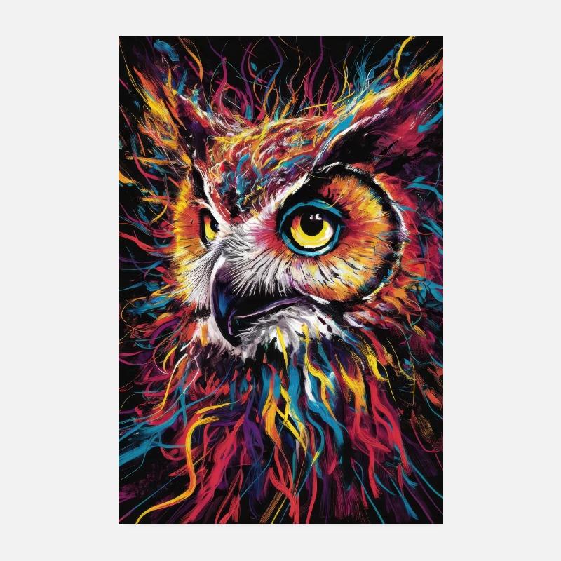 Eule Vogel Tier Eulen Kitten Poster 20x30 cm