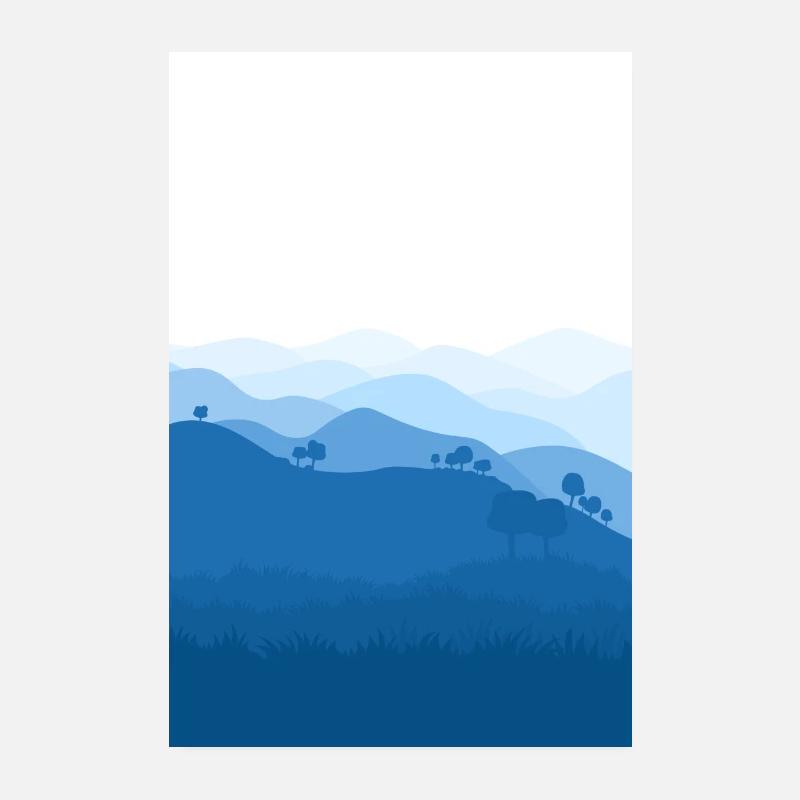 Blaue berge Hintergrund Poster 20x30 cm