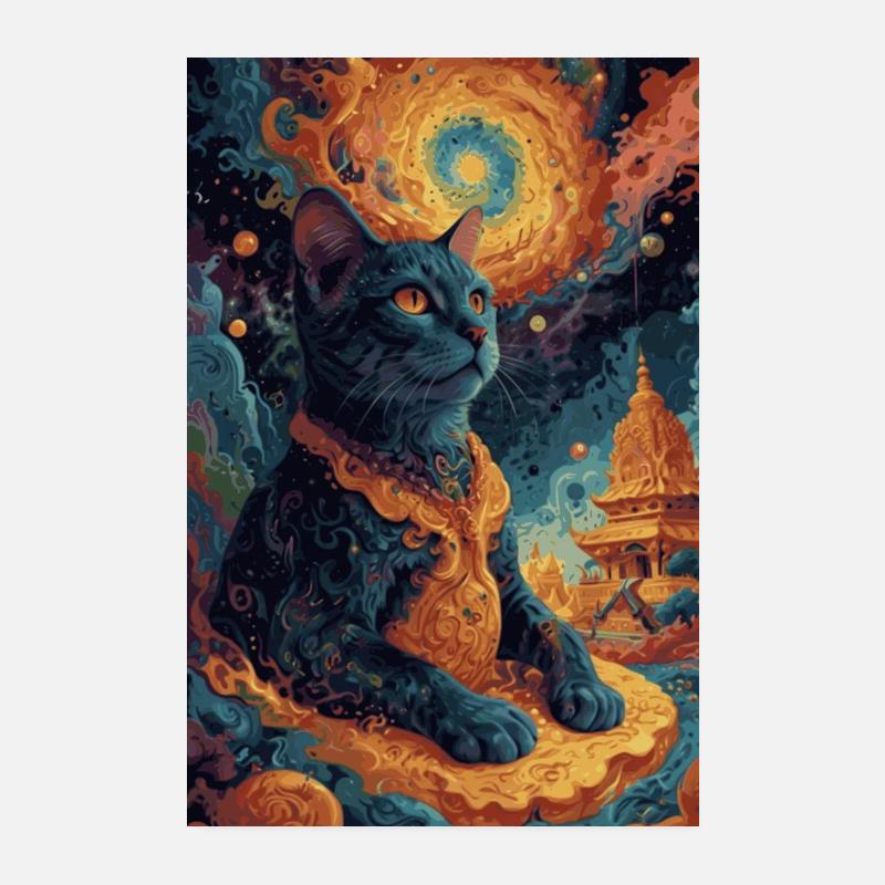 black Buddha1 - Poster 8" x 12" (20x30 cm) - white