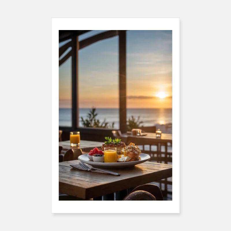 Seaside Sunrise Dining Poster 8" x 12" (20x30 cm)