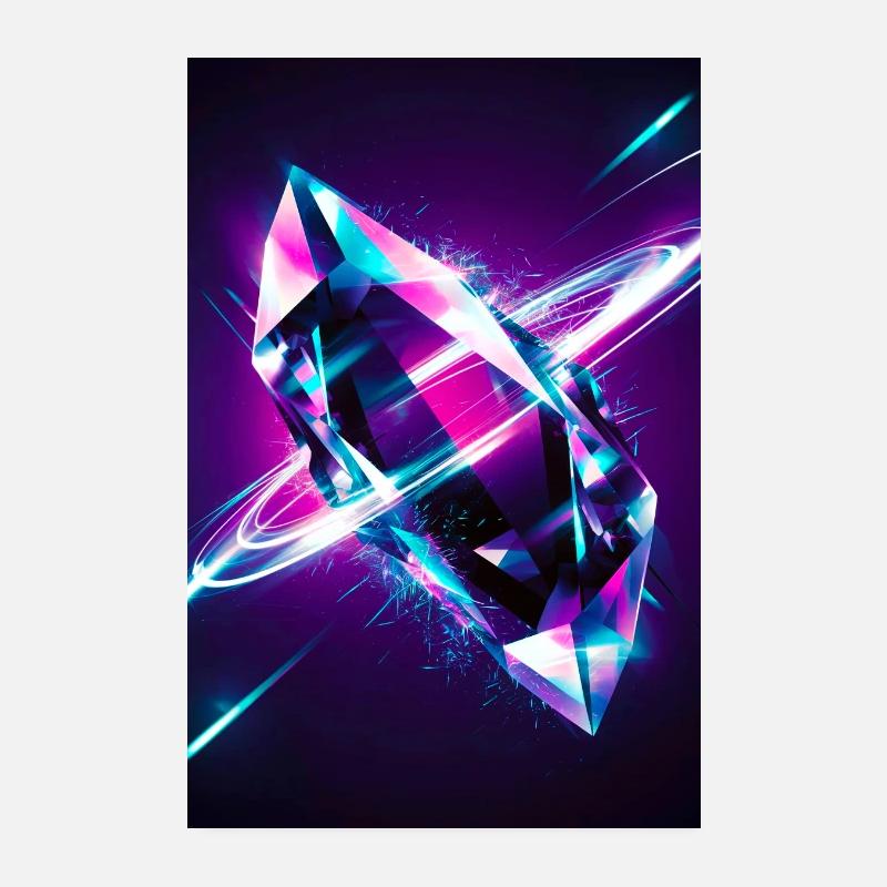 Diamant abstrait Poster 20 x 30 cm