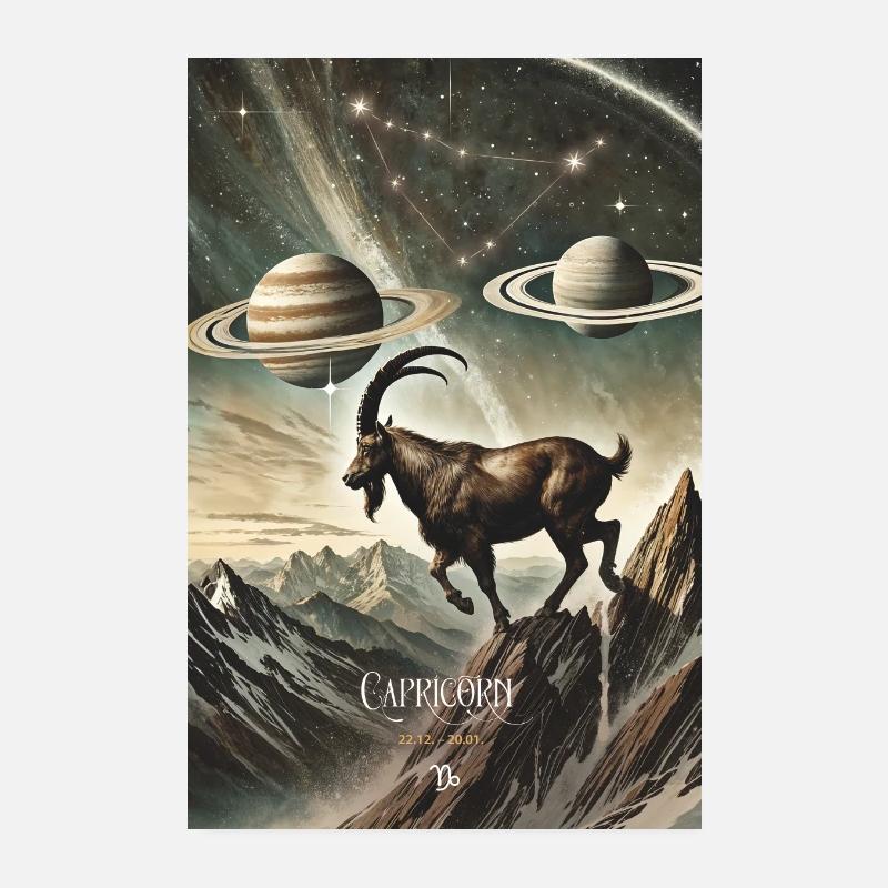 Affiche du zodiaque Capricorne puissant Poster 20 x 30 cm
