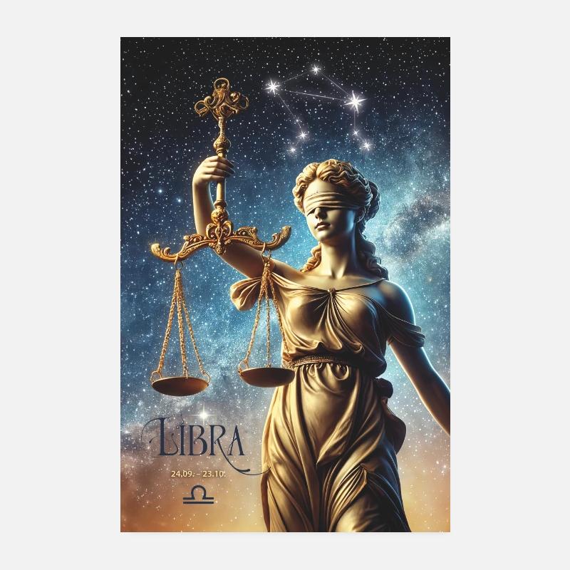 Celestial Libra Zodiac Poster Poster 8" x 12" (20x30 cm)