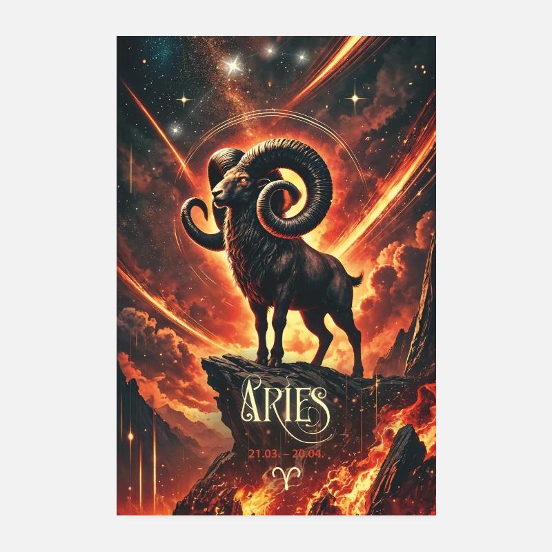 Affiche dynamique du zodiaque Bélier Poster 20 x 30 cm