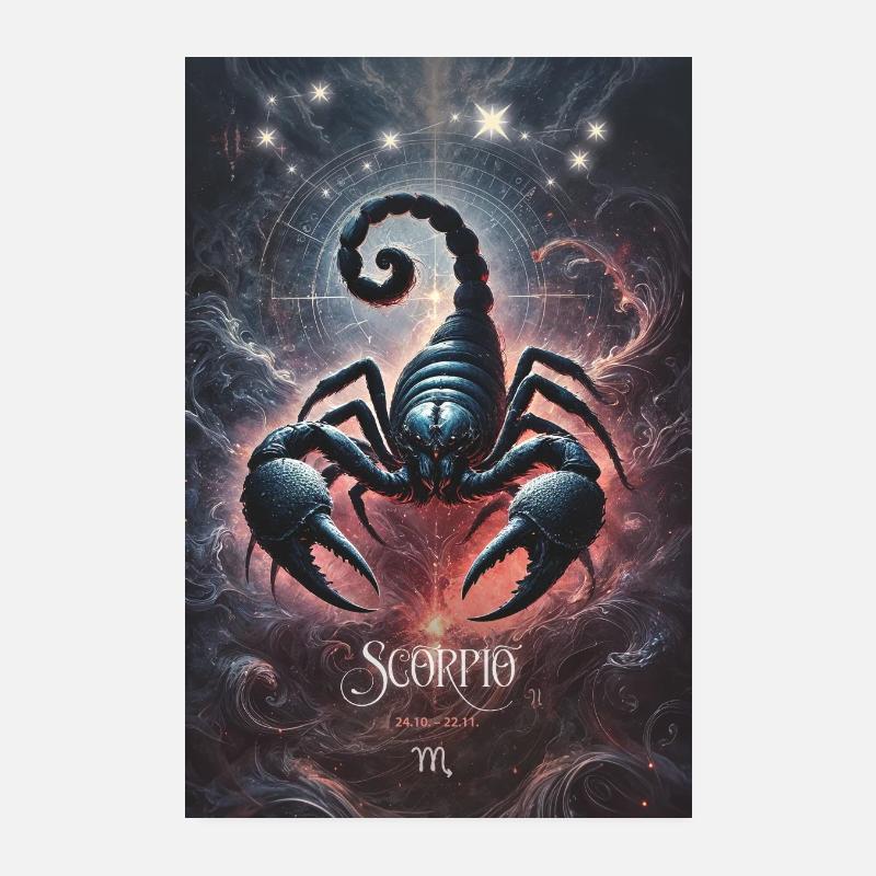 Mystisches Skorpion Sternzeichen Poster Poster 20x30 cm