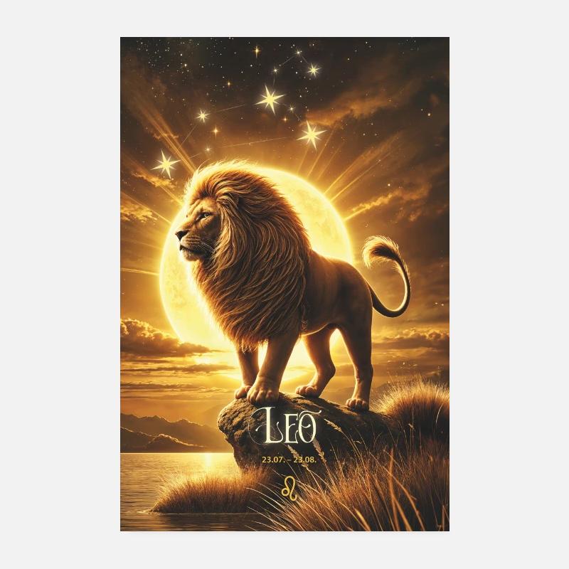 Majestätisches Löwe Sternzeichen Poster Poster 20x30 cm