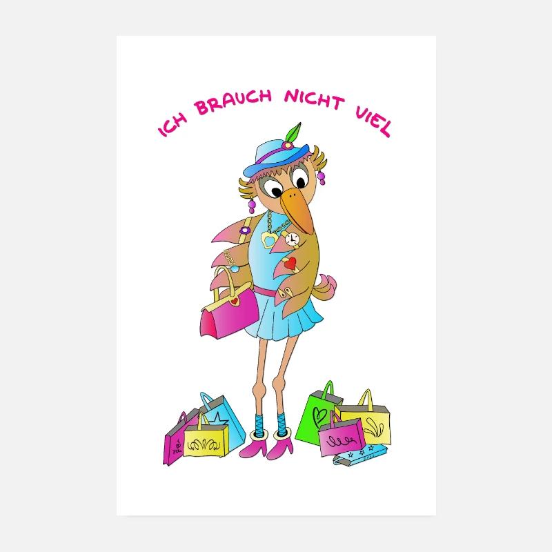 Weird Bird Shopping Statement Saying - Poster Poster 8" x 12" (20x30 cm)