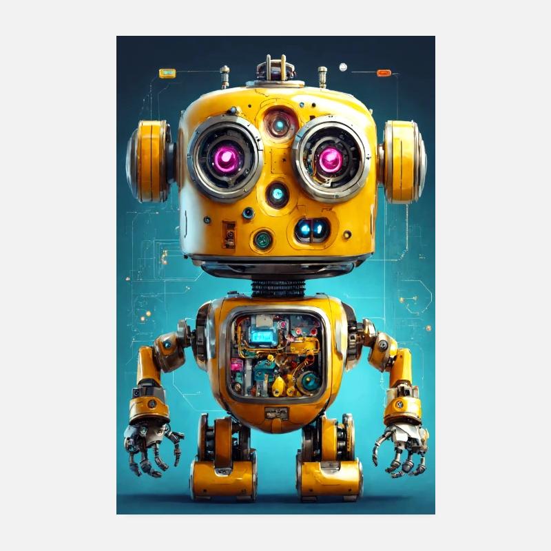Metal Robot Robot Poster Poster 8" x 12" (20x30 cm)